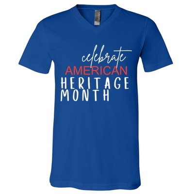 Celebrate American Heritage Month India Diversity Gift V-Neck T-Shirt