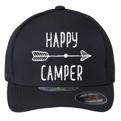 Cute Arrow Happy Camper Funny Gift Boho Ladies Camping Meaningful Gift Flexfit Unipanel Trucker Cap