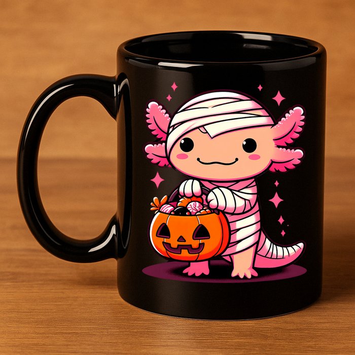 Cute Axolotl Halloween Costume 11oz C Handle Ceramic Mug