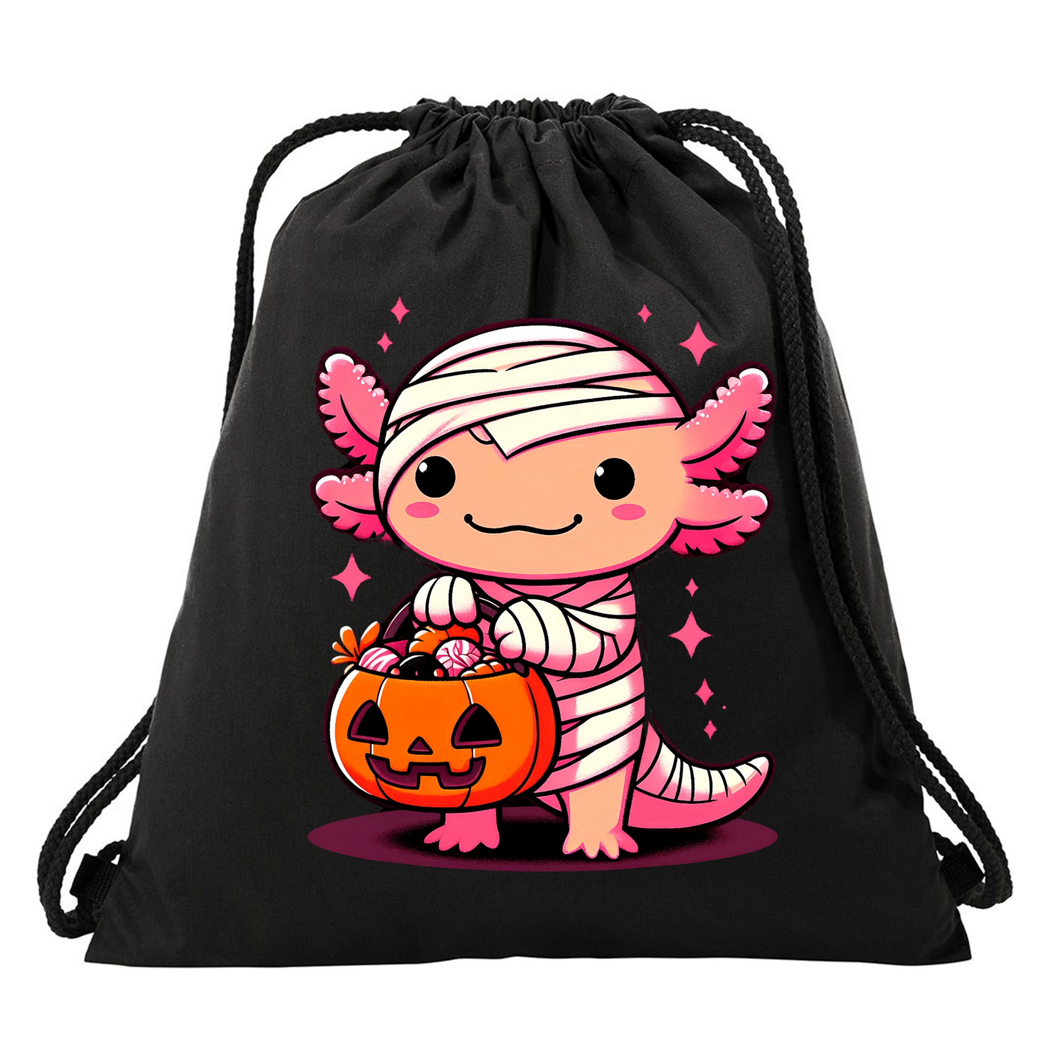 Cute Axolotl Halloween Costume Drawstring Bag