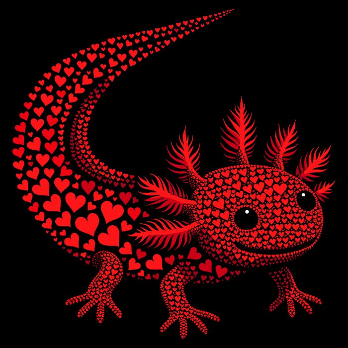 Cute Axolotl Heart   Valentine Axolotl  Cooling Performance Crew T-Shirt
