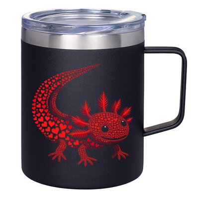 Cute Axolotl Heart   Valentine Axolotl  12oz Stainless Steel Coffee Mug
