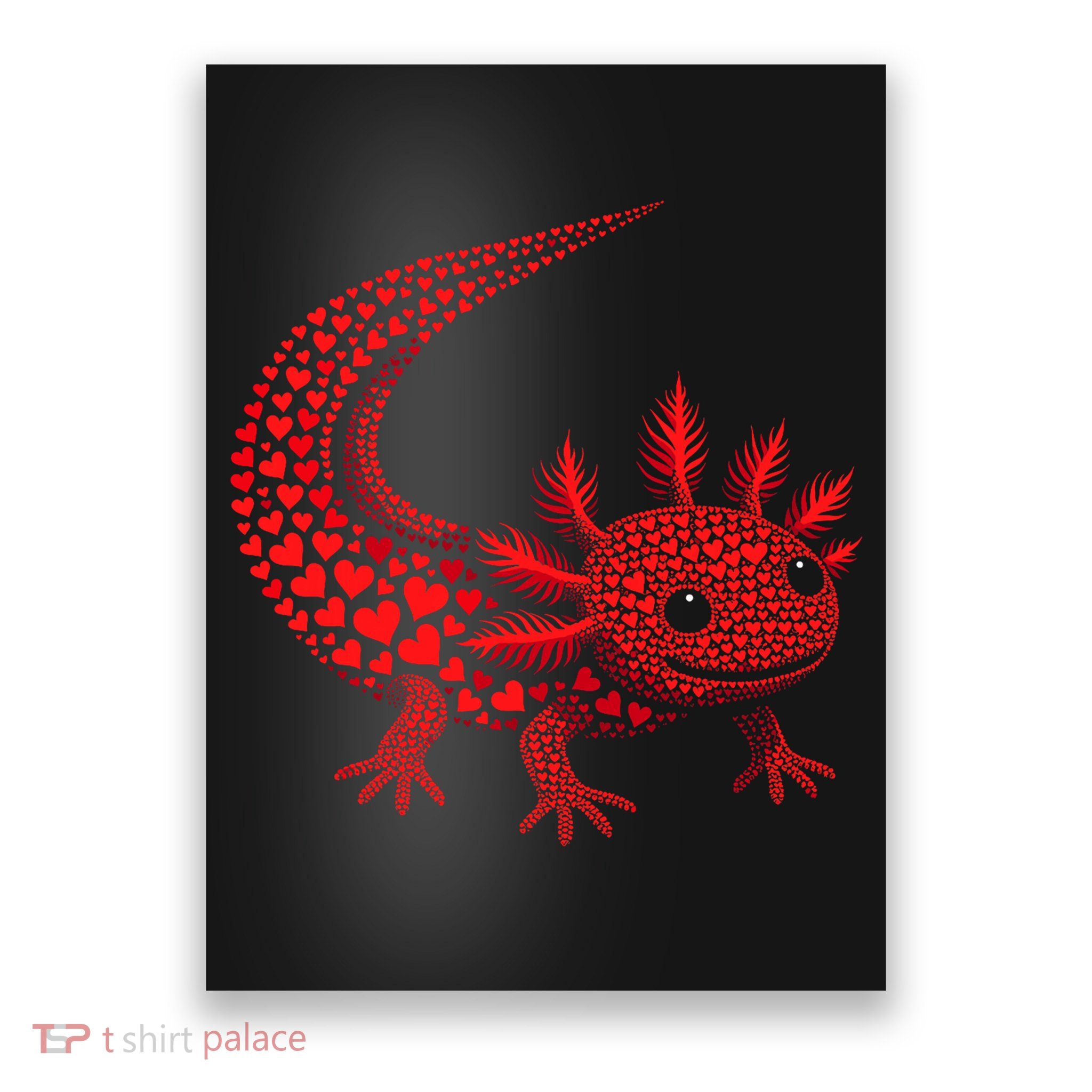 Cute Axolotl Heart   Valentine Axolotl  Poster
