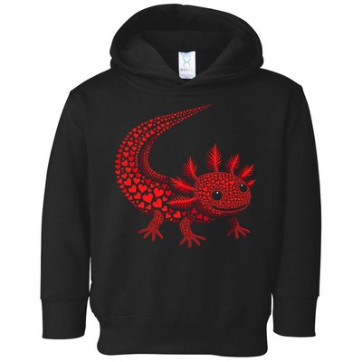 Cute Axolotl Heart   Valentine Axolotl  Toddler Hoodie