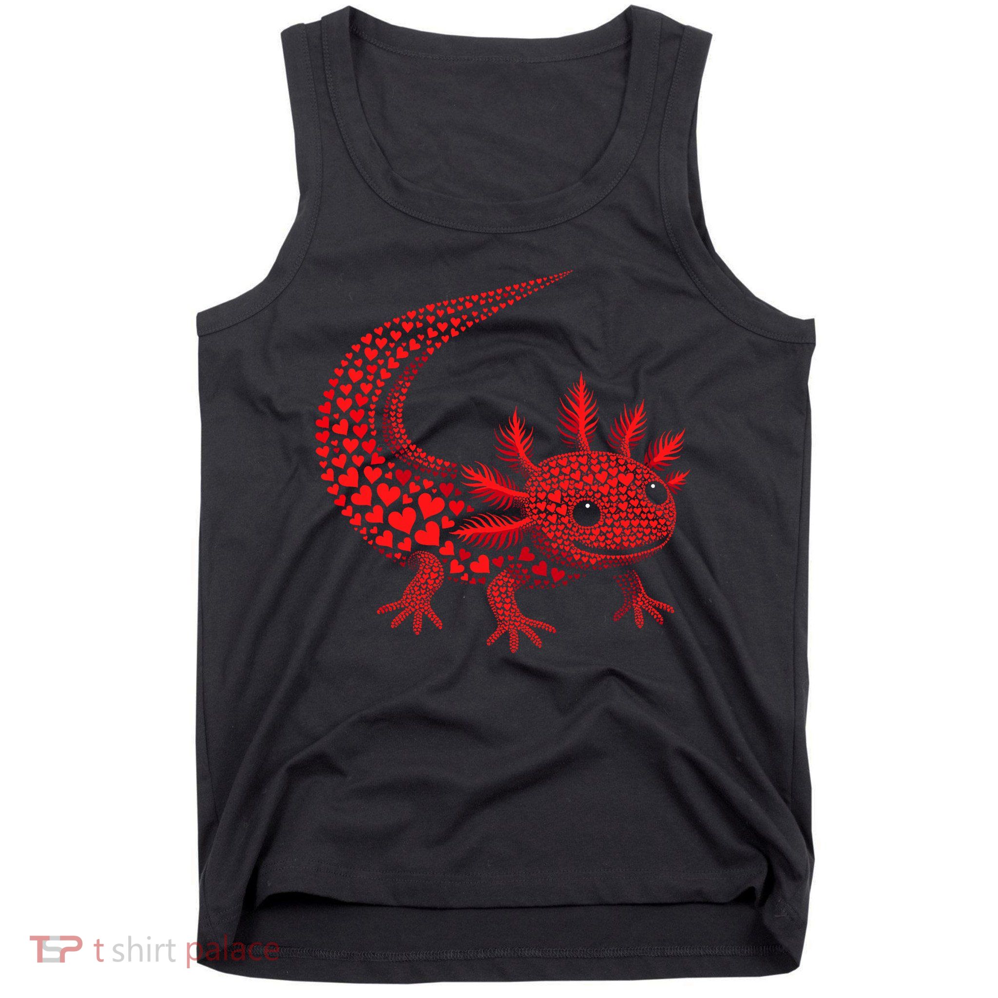 Cute Axolotl Heart   Valentine Axolotl  Tank Top