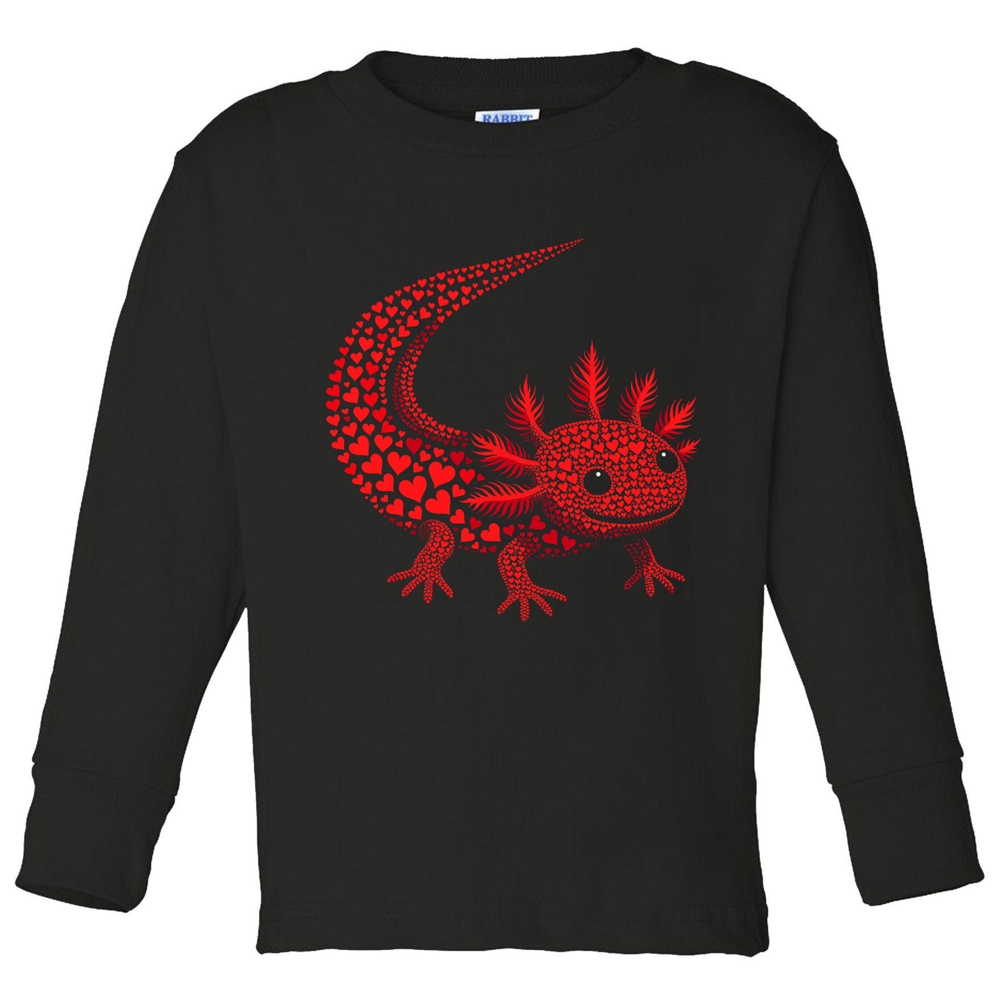 Cute Axolotl Heart   Valentine Axolotl  Toddler Long Sleeve Shirt