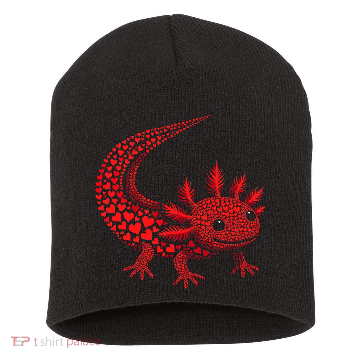 Cute Axolotl Heart   Valentine Axolotl  Short Acrylic Beanie