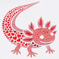 Cute Axolotl Heart   Valentine Axolotl  Garment-Dyed Sweatshirt