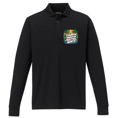 Caribbean American Heritage Month Gift Performance Long Sleeve Polo