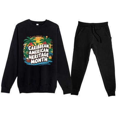 Caribbean American Heritage Month Gift Premium Crewneck Sweatsuit Set