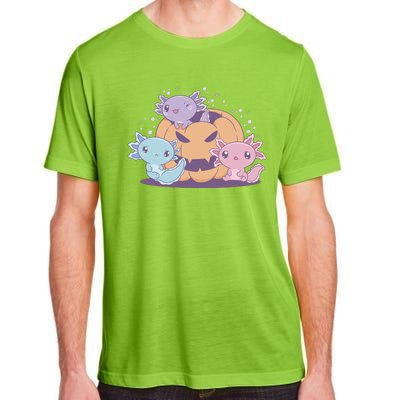 Cute Axolotl Halloween Pumpkin Adult ChromaSoft Performance T-Shirt