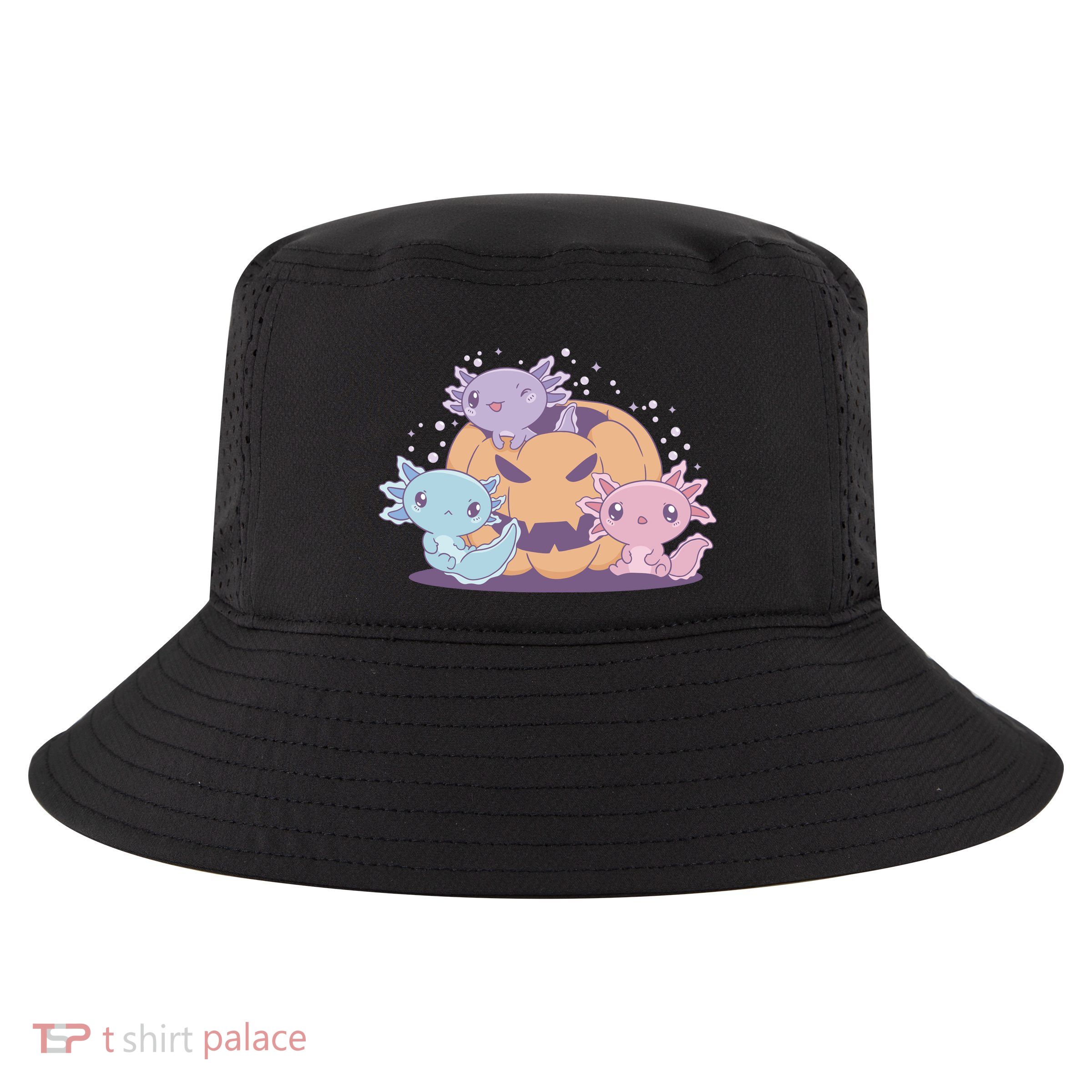 Cute Axolotl Halloween Pumpkin Cool Comfort Performance Bucket Hat