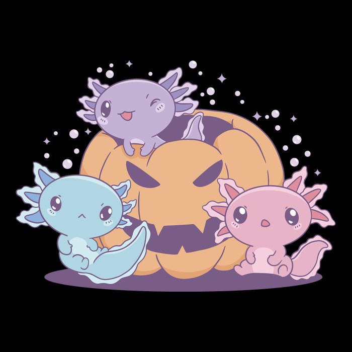Cute Axolotl Halloween Pumpkin Tall T-Shirt