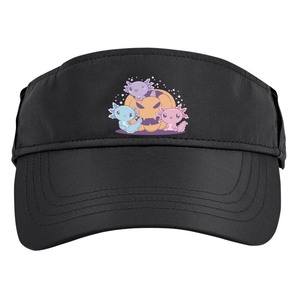 Cute Axolotl Halloween Pumpkin Adult Drive Performance Visor