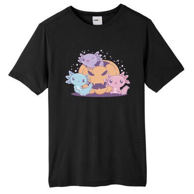 Cute Axolotl Halloween Pumpkin Tall Fusion ChromaSoft Performance T-Shirt