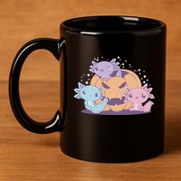 Cute Axolotl Halloween Pumpkin 11oz C Handle Ceramic Mug