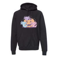 Cute Axolotl Halloween Pumpkin Premium Hoodie