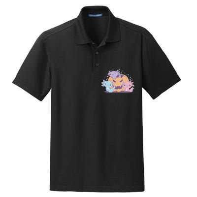 Cute Axolotl Halloween Pumpkin Dry Zone Grid Polo