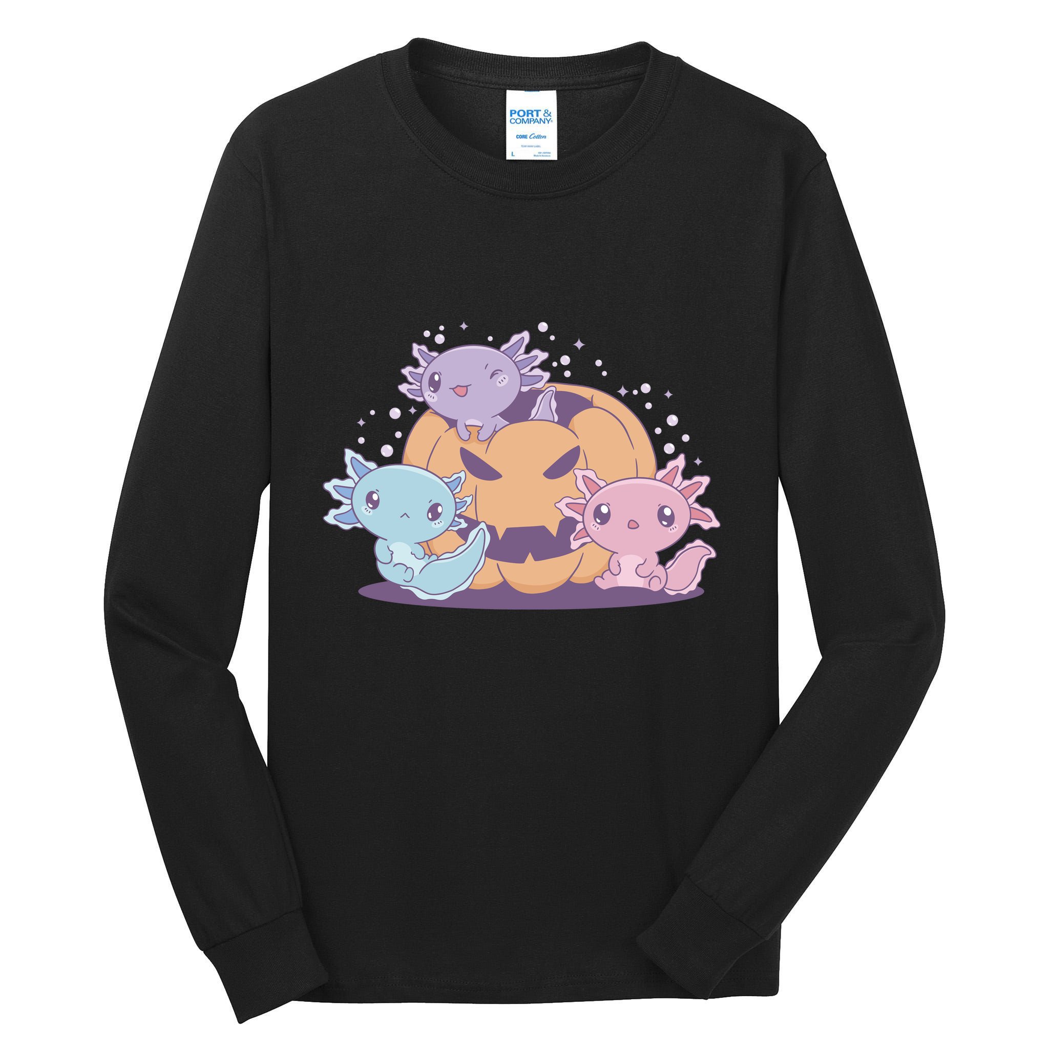 Cute Axolotl Halloween Pumpkin Tall Long Sleeve T-Shirt