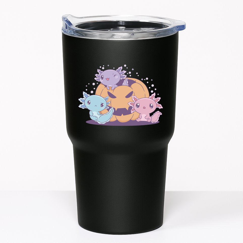 Cute Axolotl Halloween Pumpkin Tumbler