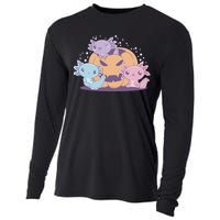 Cute Axolotl Halloween Pumpkin Cooling Performance Long Sleeve Crew