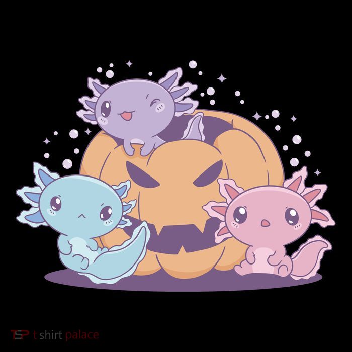 Cute Axolotl Halloween Pumpkin Premium T-Shirt
