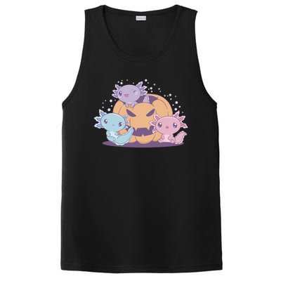 Cute Axolotl Halloween Pumpkin PosiCharge Competitor Tank