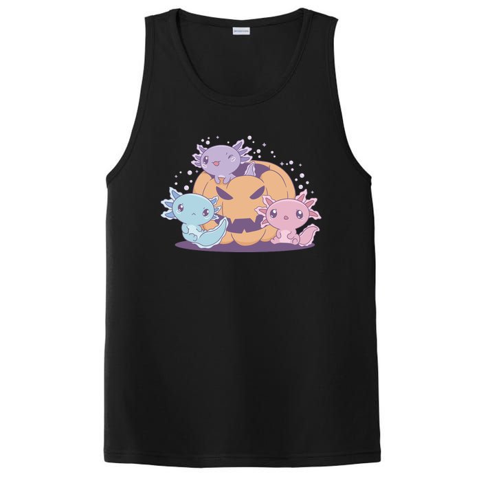 Cute Axolotl Halloween Pumpkin PosiCharge Competitor Tank