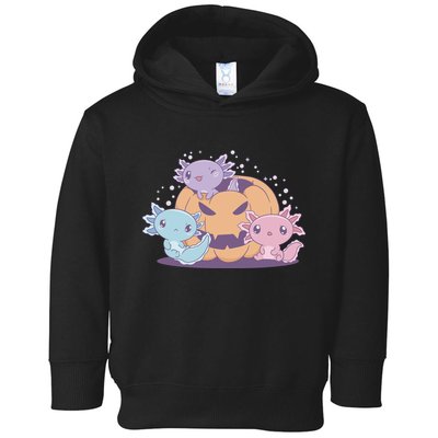Cute Axolotl Halloween Pumpkin Toddler Hoodie
