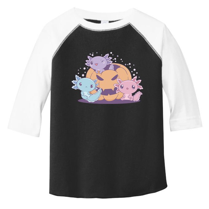 Cute Axolotl Halloween Pumpkin Toddler Fine Jersey T-Shirt
