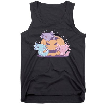 Cute Axolotl Halloween Pumpkin Tank Top