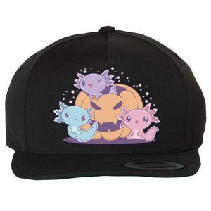 Cute Axolotl Halloween Pumpkin Wool Snapback Cap