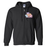 Cute Axolotl Halloween Pumpkin Full Zip Hoodie