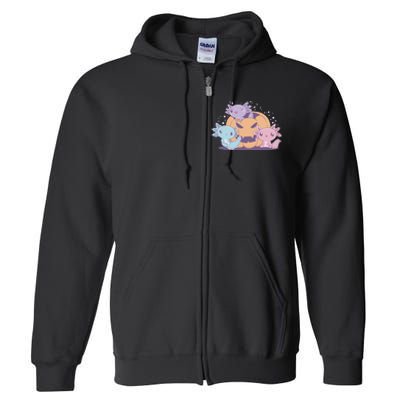 Cute Axolotl Halloween Pumpkin Full Zip Hoodie