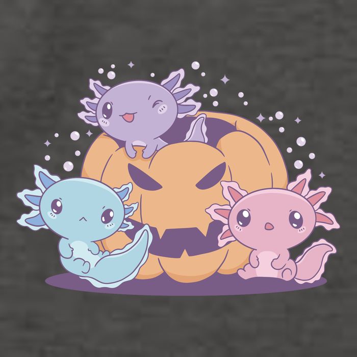 Cute Axolotl Halloween Pumpkin Vector Backpack