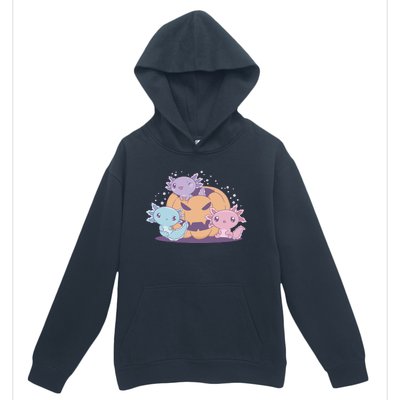 Cute Axolotl Halloween Pumpkin Urban Pullover Hoodie