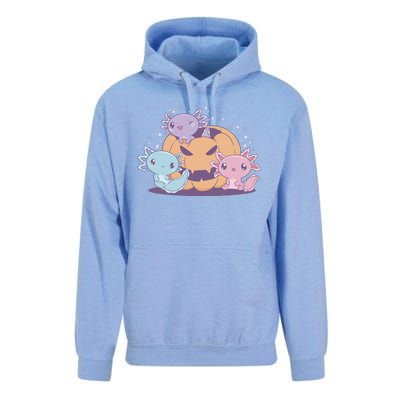 Cute Axolotl Halloween Pumpkin Unisex Surf Hoodie