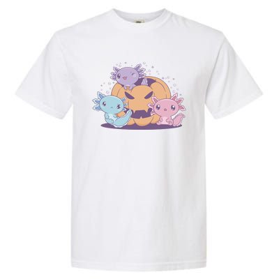 Cute Axolotl Halloween Pumpkin Garment-Dyed Heavyweight T-Shirt