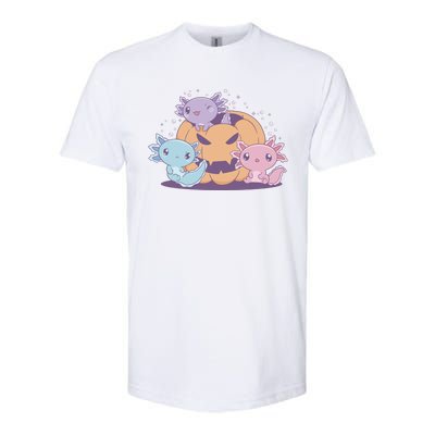 Cute Axolotl Halloween Pumpkin Softstyle® CVC T-Shirt