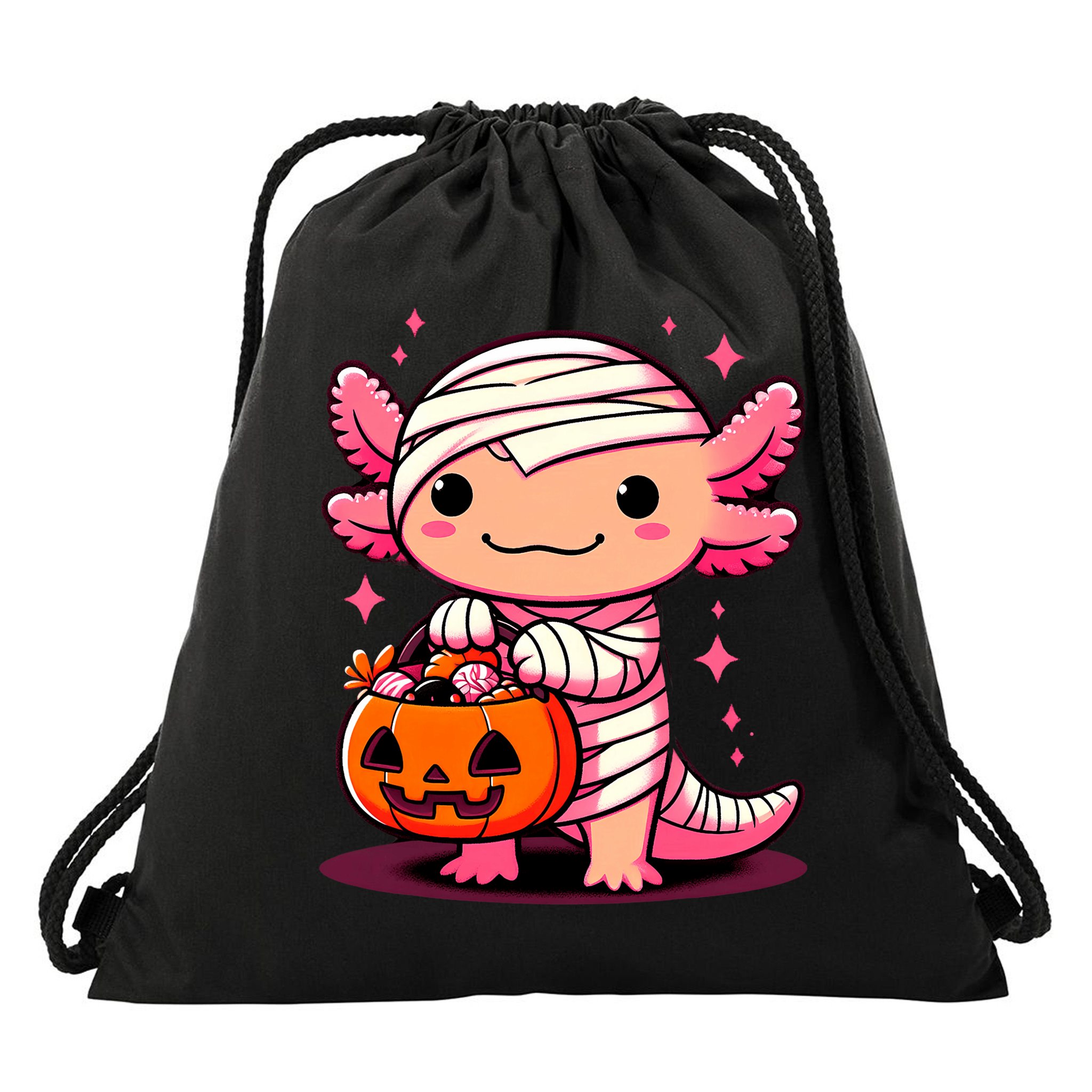 Cute Axolotl Halloween Costume Drawstring Bag