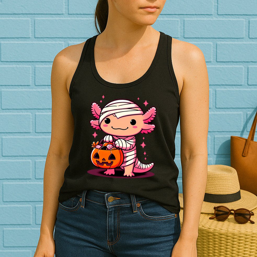 Cute Axolotl Halloween Costume Womens Tank Top