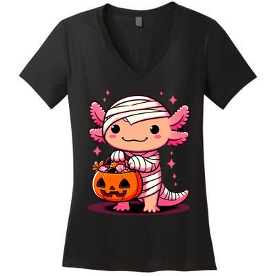 Cute Axolotl Halloween Costume Women's V-Neck T-Shirt