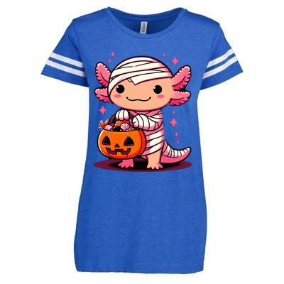 Cute Axolotl Halloween Costume Enza Ladies Jersey Football T-Shirt