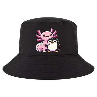 Cute Axolotl Hugging Penguin Cool Comfort Performance Bucket Hat