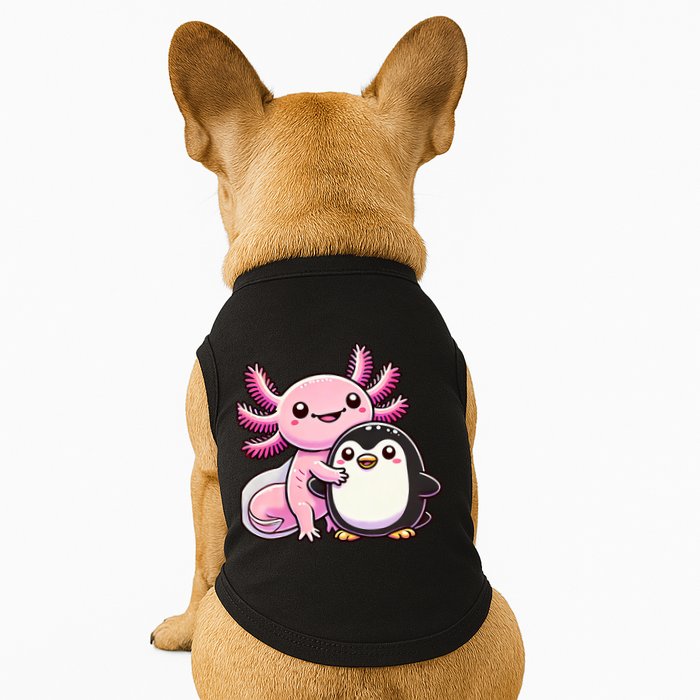 Cute Axolotl Hugging Penguin Doggie Tank