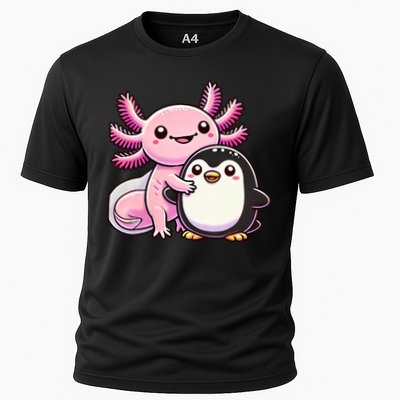 Cute Axolotl Hugging Penguin Performance Shirt