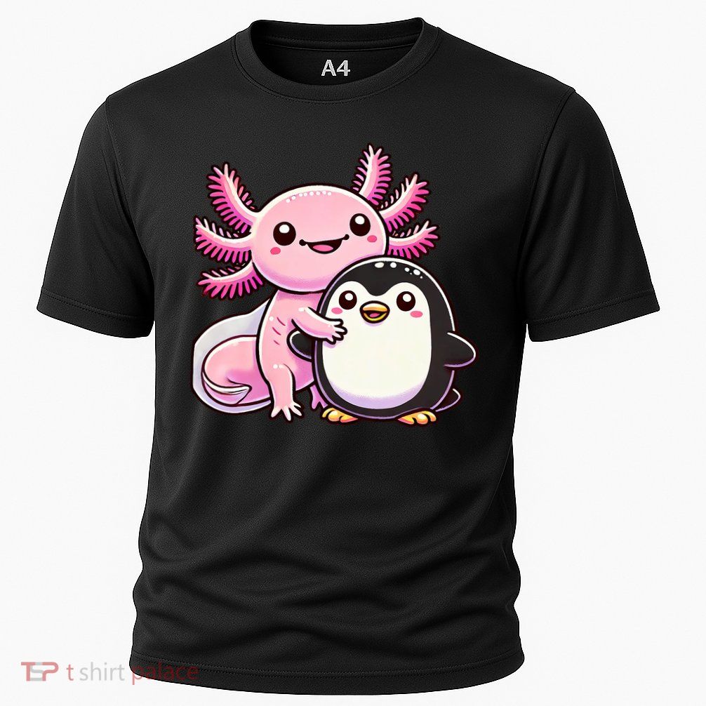 Cute Axolotl Hugging Penguin Performance Shirt