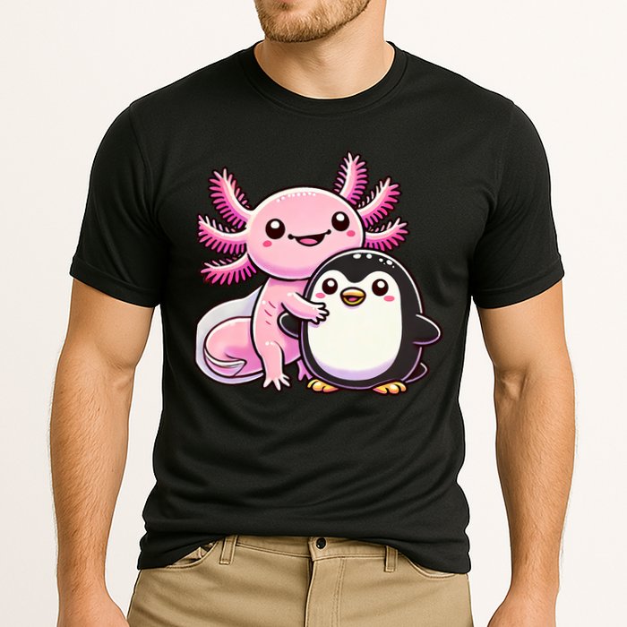 Cute Axolotl Hugging Penguin Performance Shirt