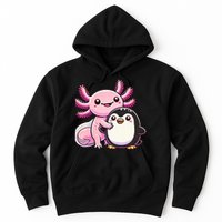 Cute Axolotl Hugging Penguin Hoodie