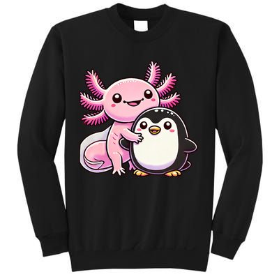 Cute Axolotl Hugging Penguin Sweatshirt